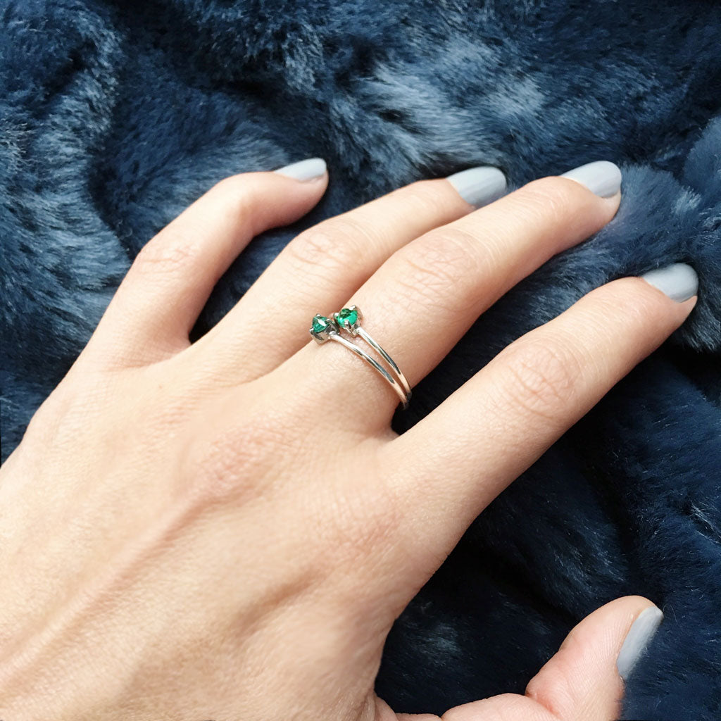 Thin emerald sale ring